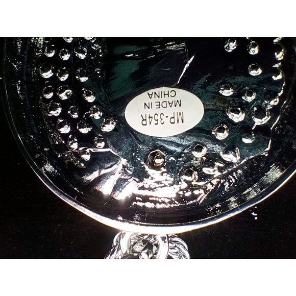 Praying Hands Medallion Pendant 23.75" Necklace Rope Chain & Rhinestones Aluminu - Picture 5 of 16